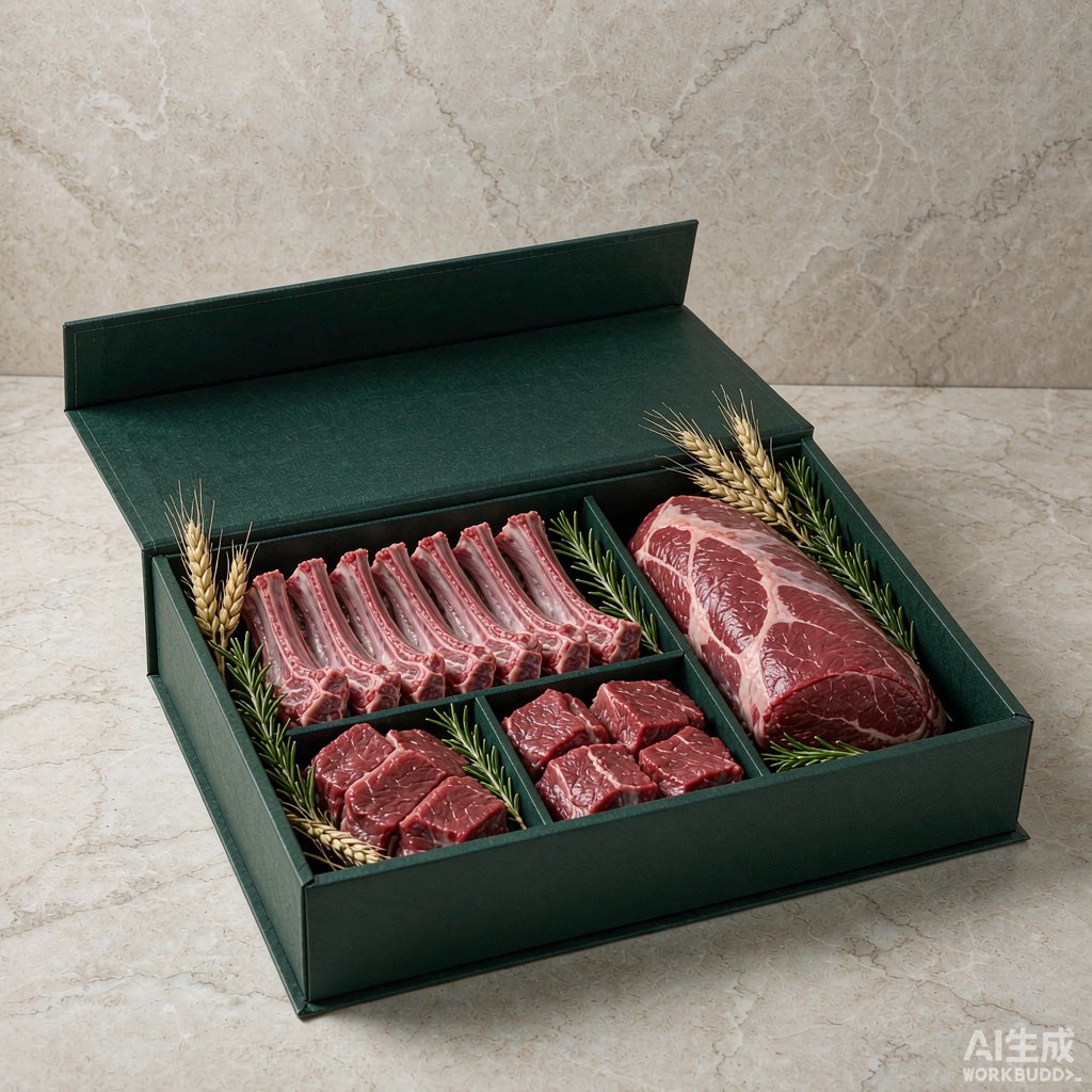 盐池滩羊鲜羊肉精装礼盒，内含羊排与羊腿肉